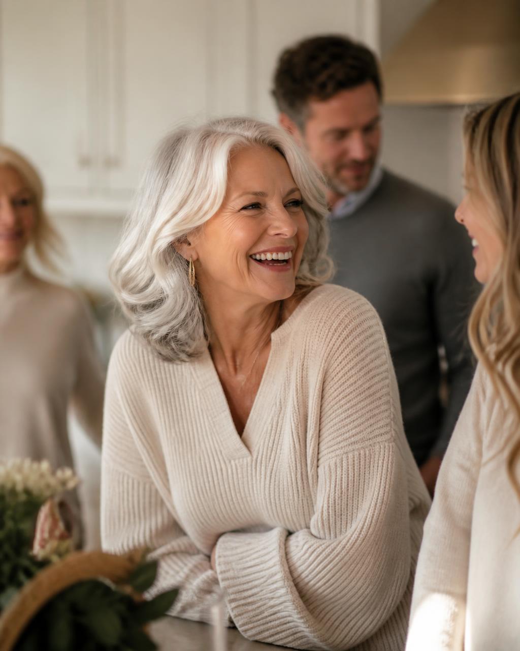 Mature adult at home in natural light, used for a full-arch treatment enquiry advert.